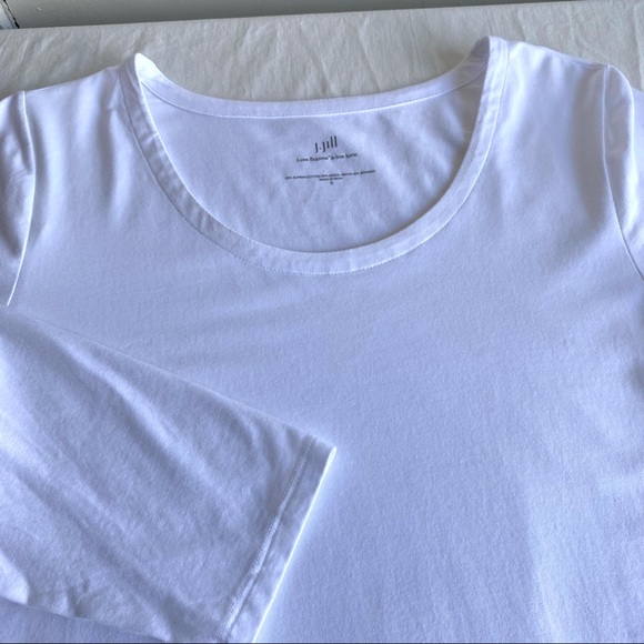 J Jill White Luxe Supima Cotton A-Line Tunic Top - Picture 7 of 12